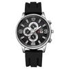 Men'S Watch Quartz Silicone Calendar Casual Waterproof Watch