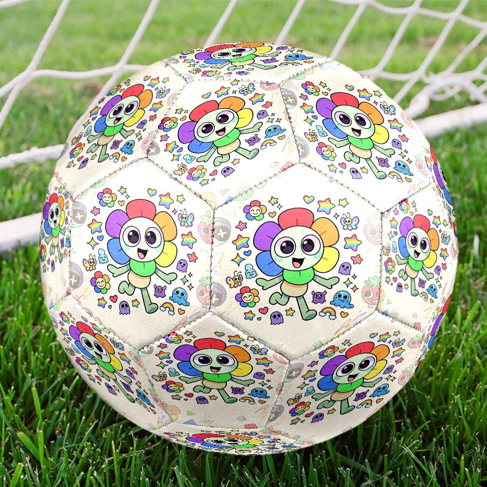 Dandy's World Print Size 5 Soccer Ball, Standard Match Football for Sports Game and Team Practice, Ideal Gift for Soccer Fans