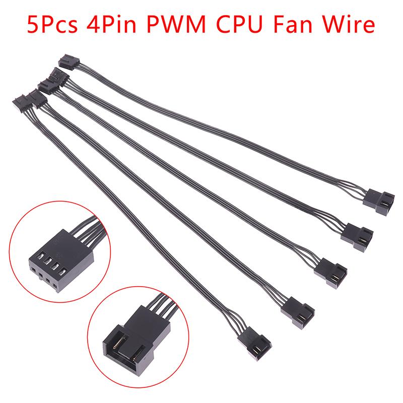 5ks 4Pin Pwm Cpu Adaptér drátového konektoru ventilátoru Počítačový ventilátor Prodlužovací napájecí kabel Náhradní příslušenství 24Awg