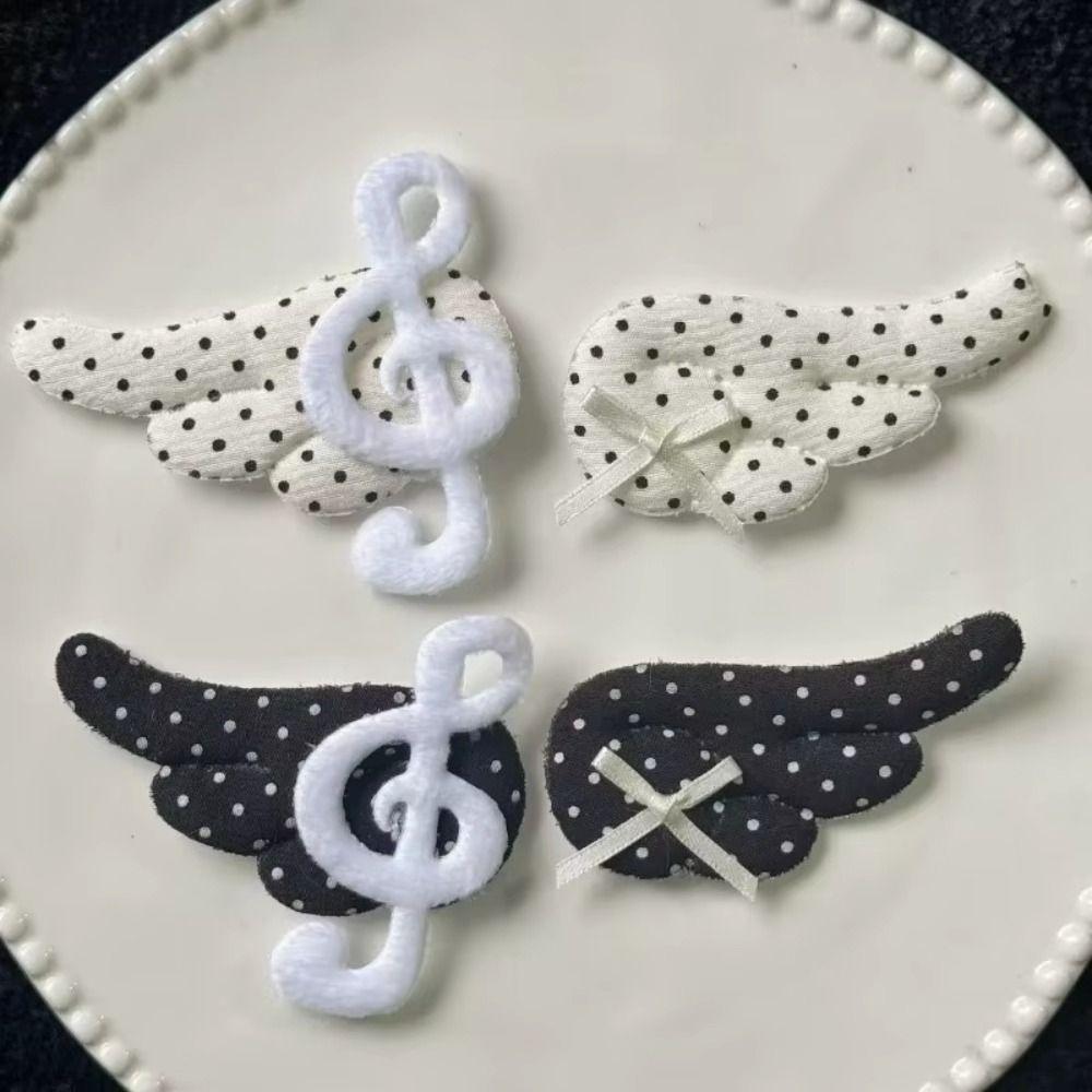 1 Pair Angel Wings Design Angel Wing Clip Polka Dot Y2K Hair Accessory  Casual Wear