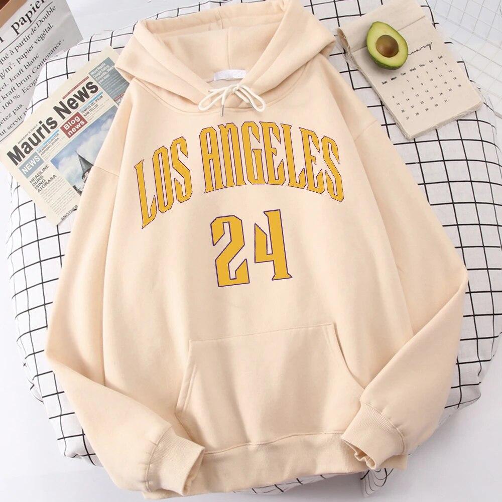 

Women Long Sleeve Hoodie Los Angeles 24 California Letter Hoodie Vintage Graphics Tracksuit O-Neck Outdoor Clothing All-Match