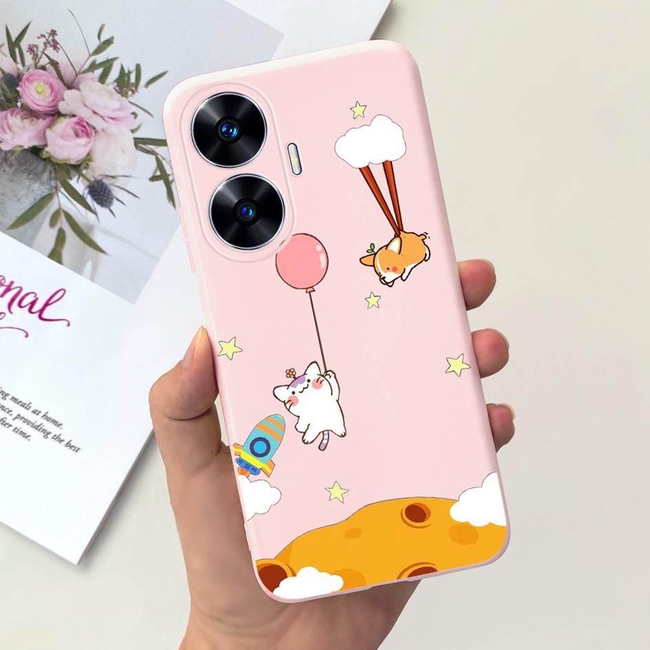 Per Custodia OPPO Realme C55 Carino Astronauta Cover Morbida in Silicone Posteriore per Realme C55 RMX3710 C 55 Real me C55 Custodia