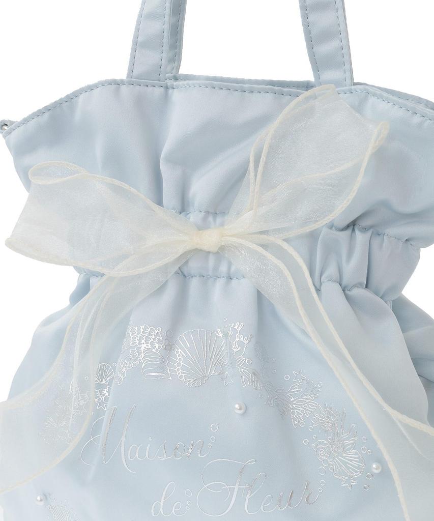 Maison de Fleur Muschel-Print Band 2-Wege-Tragetasche, Hellblau, Damen
