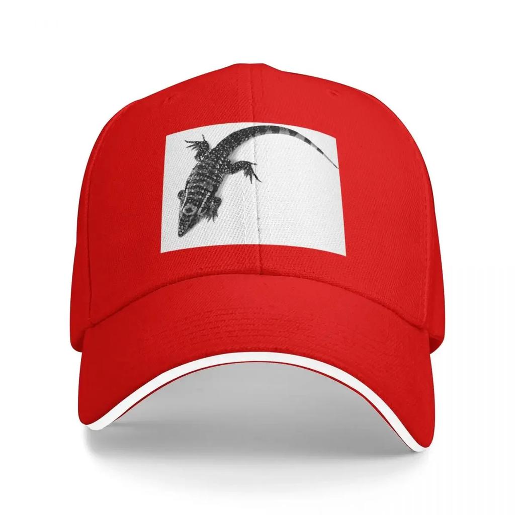 Black and White Tegu Lizard Baseball Cap Golf Hat Cosplay Military Cap Unisex FeUnisex Unisexs