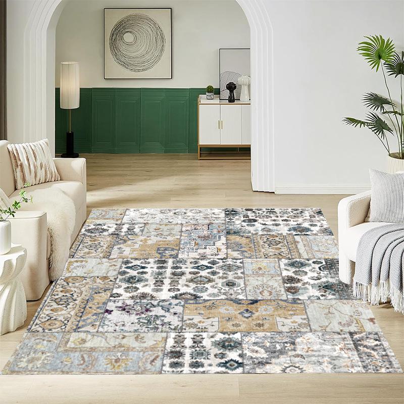 Klassisk Europeisk Tryckt Matta för Vardagsrum Heminredning Sovrum Kök Halkfria Mattor Områdesgolvmatta Tvättbara Mattor