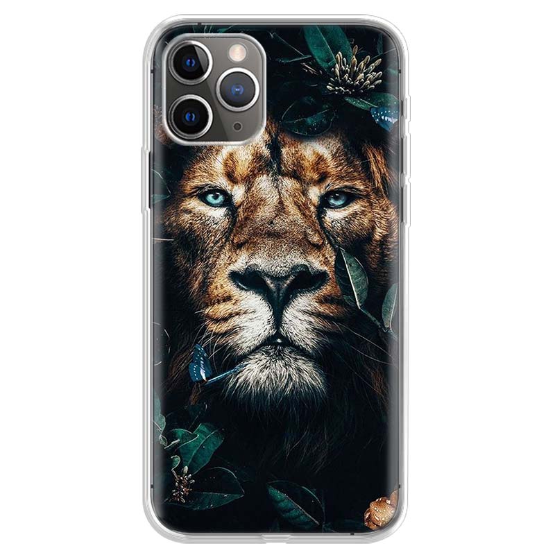 Animal Lions and Cheetahs Phone Case For iPhone 17 Air 11 13 Mini 14 15 Plus 16 12 Pro Max 16E SE 7 8 Pattern Soft TPU Back Cove