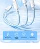 Andmai 100W Multi-Head Fast Charging Cable, Compatible with Apple, Three-in-One Design for Car Use.