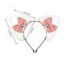 Themed Party Ear Headband with Soft Plush Texture, Ribbon Detail and Hanging Charm for Costume Styling and Photos