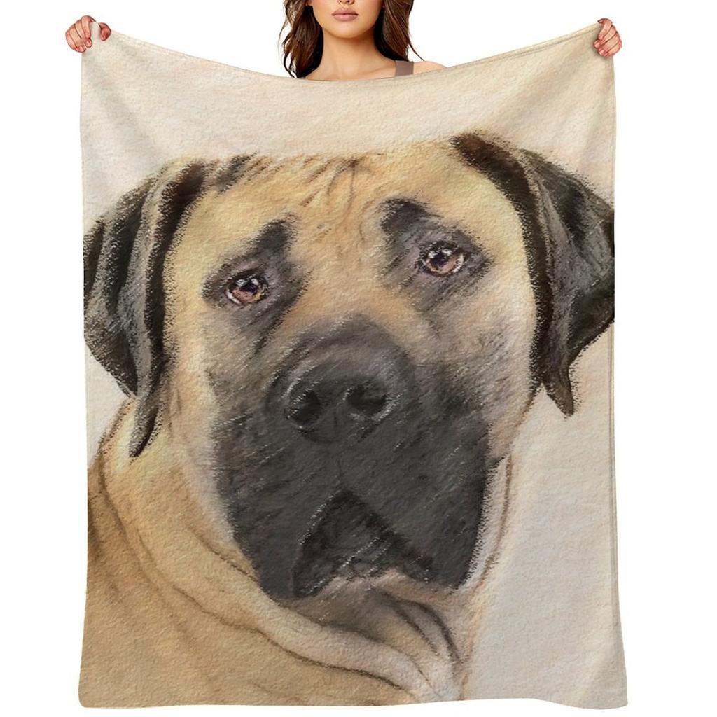 Boerboel Malerei - Niedliche Original Hunde Kunst Tagesdecke Luxusmarke Valentinstagsgeschenkideen Mode Sofas Campingdecken