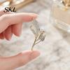 Daily Wear Brooch Ear of Wheat Faux Pearl Brooch, Rhinestone Leaf Alloy Lapel Pin, Pin Sweater Cardigan Coat Business Suit Clothing Accessories,