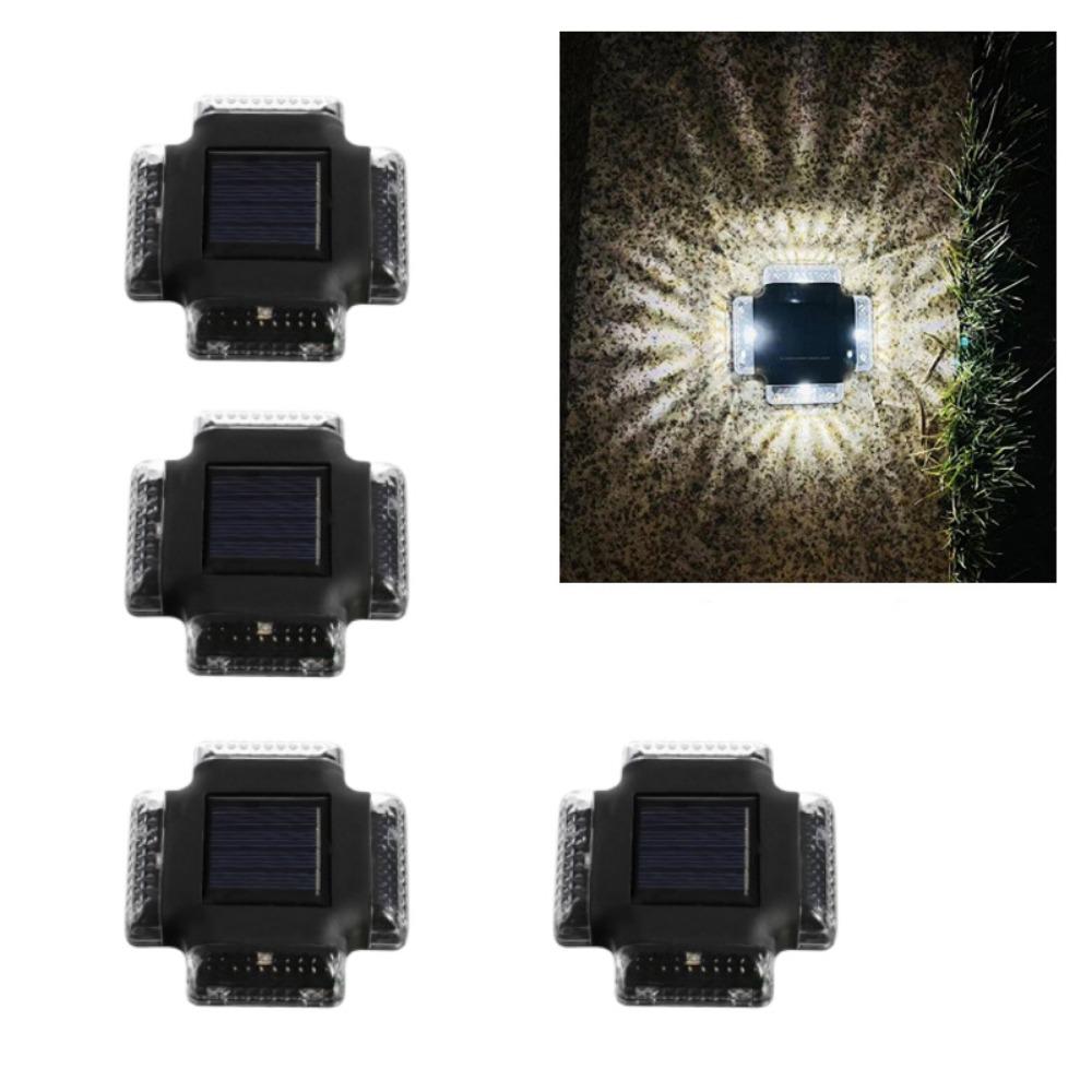 

4Pcs Polycrystalline Silicon Outdoor Solar Light Lightweight Garden Fence Light Fence Lighting White Light