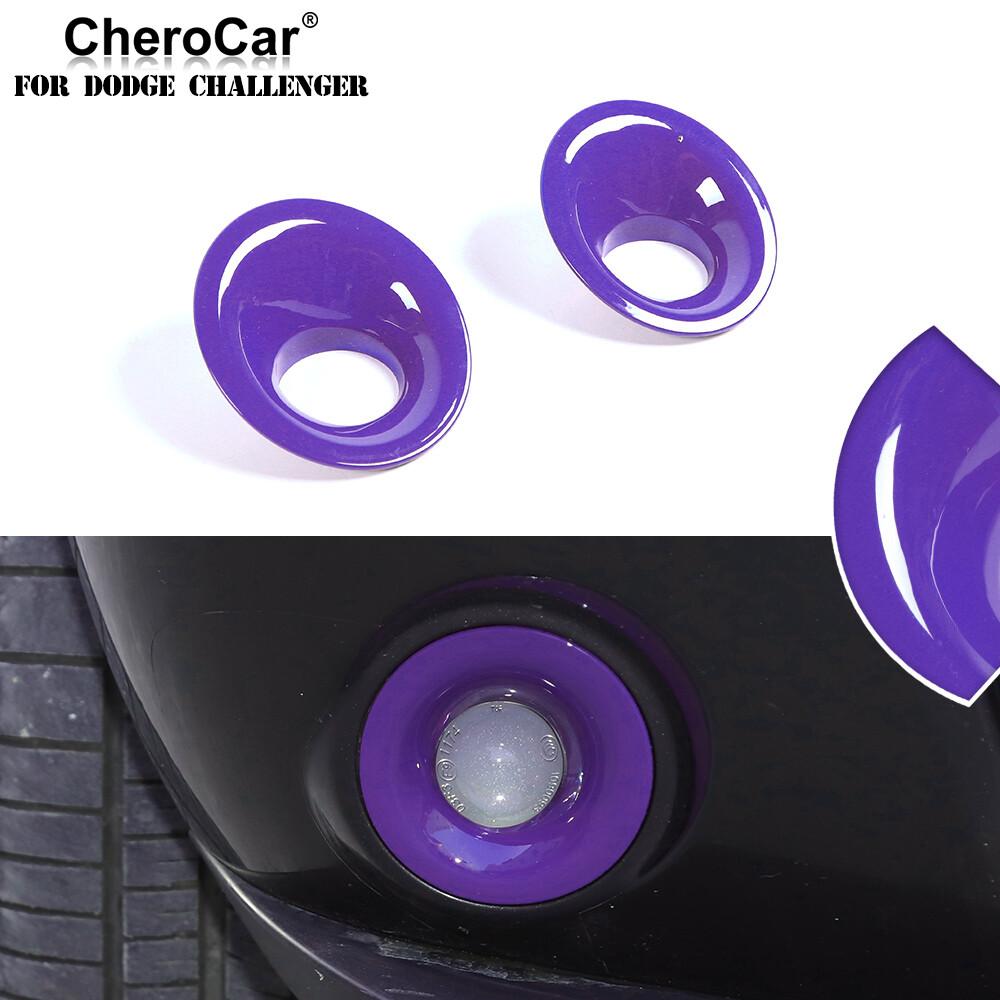Front Fog Light Lamp Cover Trim Accessories for Dodge Challenger 2015-20 Purple
