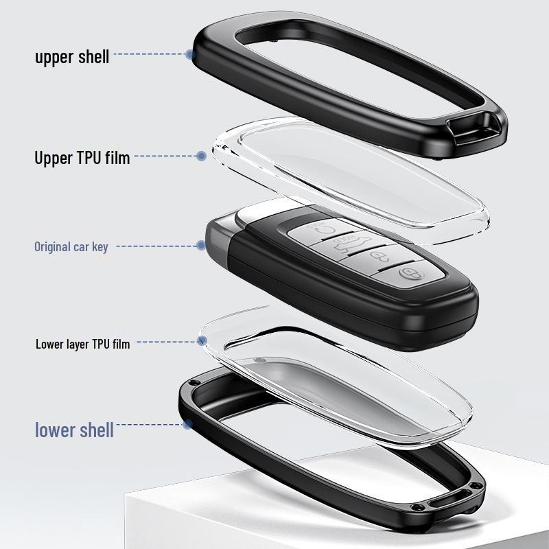New Hongqi H5 Aluminum Alloy Car Key Case with Full Coverage