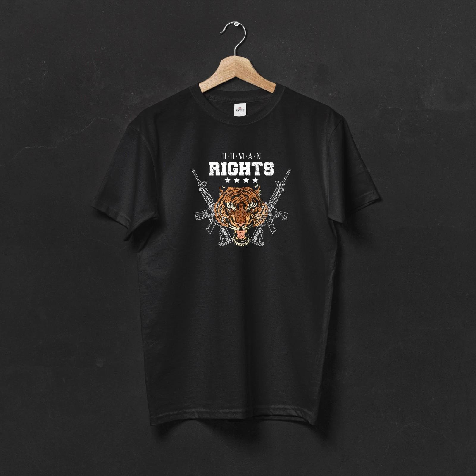 Human Rights Tiger Shirt, 2nd Amendment T-Shirt, Tactical AR15 Graphic Tee 4XL