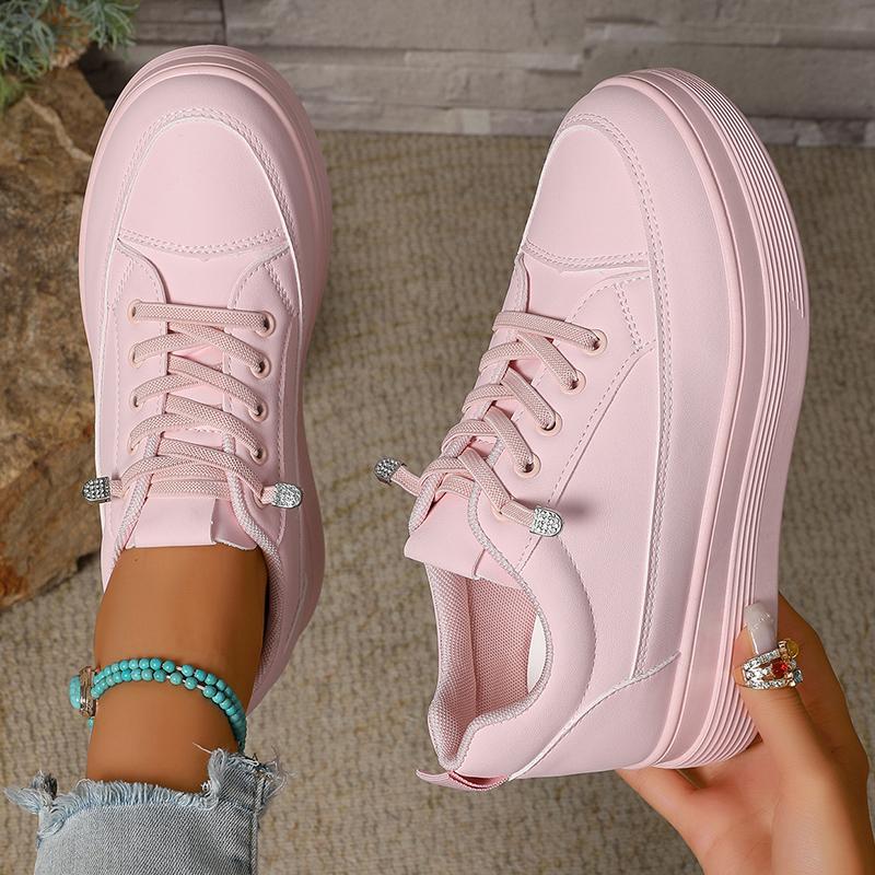 Fashion Plus Size Fashion Pink Platform Sneakers for Women 2025 Autumn Non Slip Thick Sole Vulcanized Shoes Woman Casual Sports Sneakers