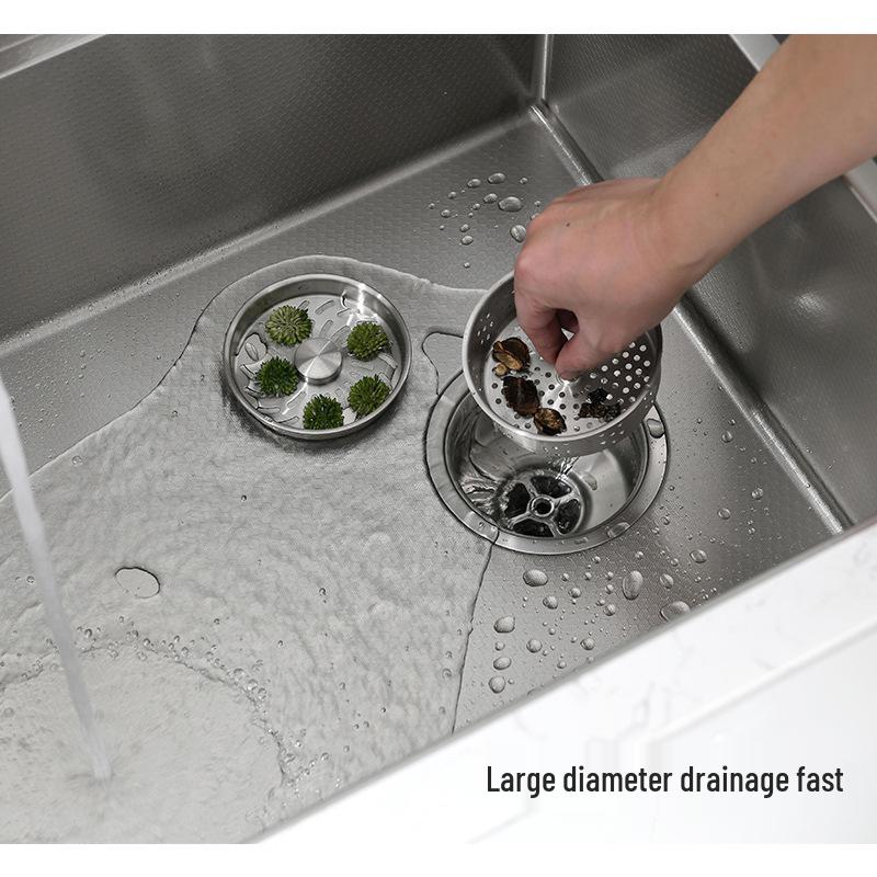 Stainless Steel Kitchen Sink with Drainer and Basket Strainer Accessories