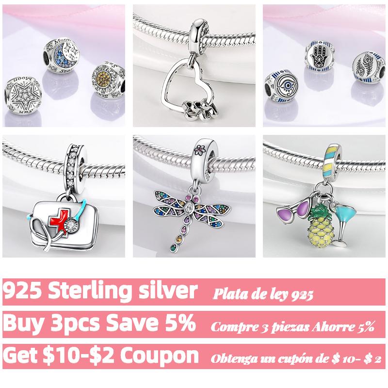 HOT SALE 925 Silver Sparkling Family Tree Dangle Charms Beads Fit Original Women Bracelet Pendant Necklace  Jewelry