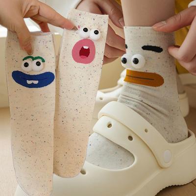 Lustige Cartoon-Socken Damen Seltsamer Cartoon Klein Niedlich Herbst Winter Korallenfleece Verdickt Warme Socken Boden Schlafen Lange Socken