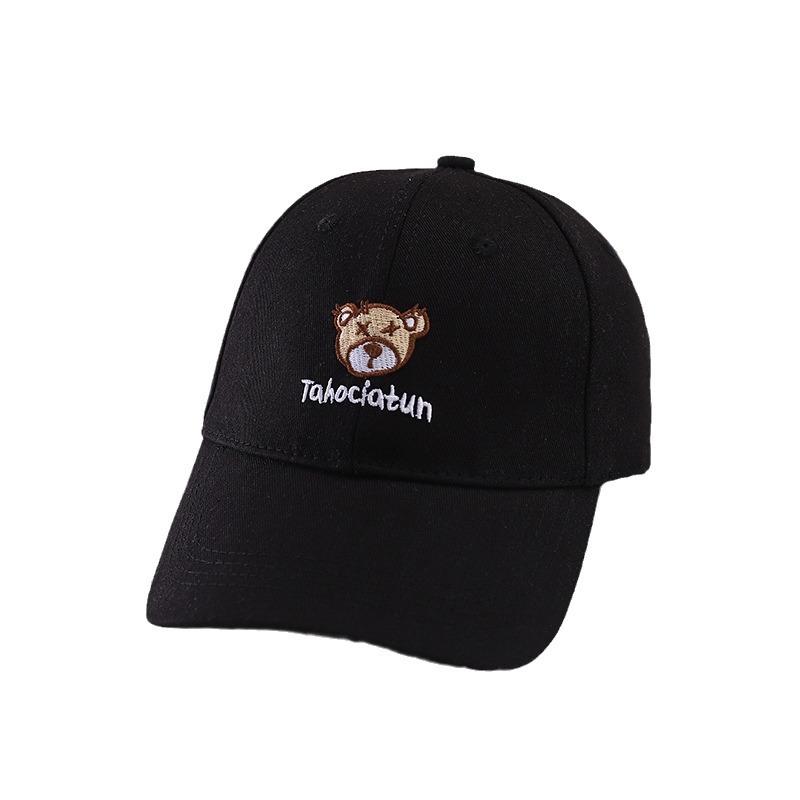 Baseball Cap Spring And Autumn Women'S Hard Top Fashion Men'S Cap Casual Bear Embroidered Hat Shade Summer