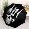 1pc Skull Hand Automatic Open 8-Rib Windproof Umbrella, Travel & Commuting, Suitable for All Seasons, Lightweight Portable,042