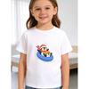 European Sizes Short-Sleeved T-Shirt for Girls Featuring a Penguin Design for Parents And Children