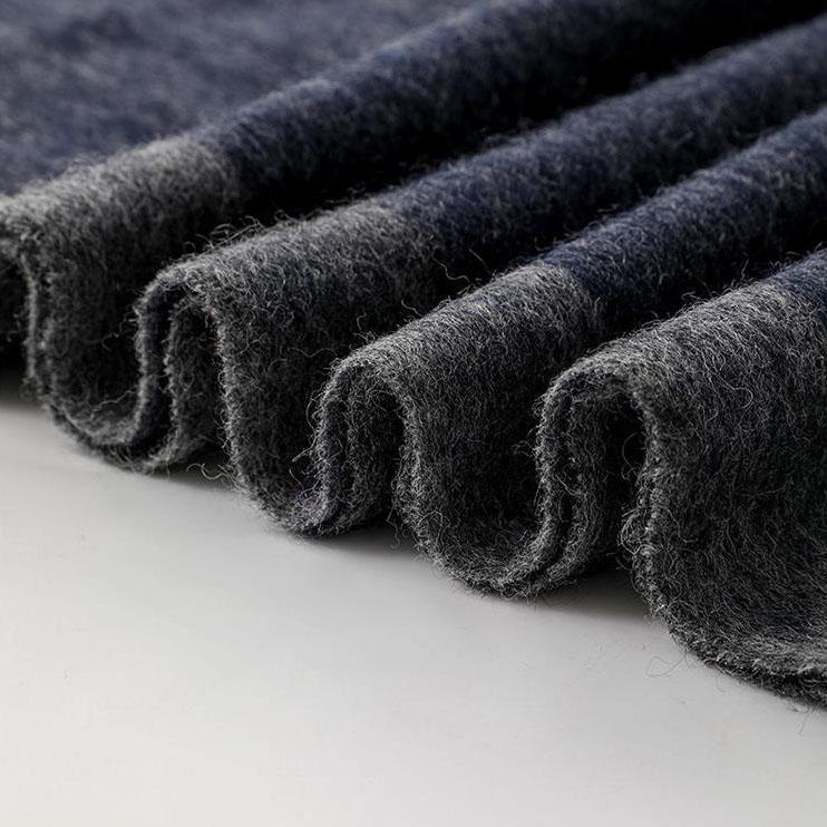 35x196cm Men's 100% Wool Ombre Gradient Scarf Thick Winter Warm Neck Wrap Dual-Color Fall Winter Accessory for Men