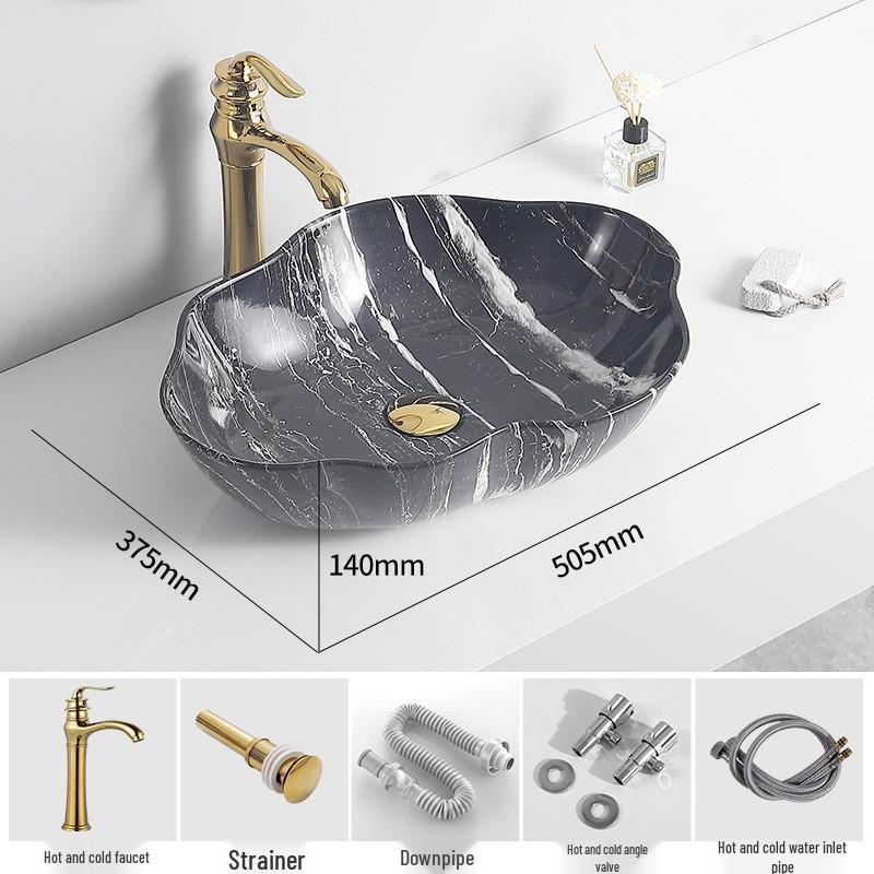 Tengxiang Ivory White Ceramic Marble Countertop Single Hole Top-Mount Sink