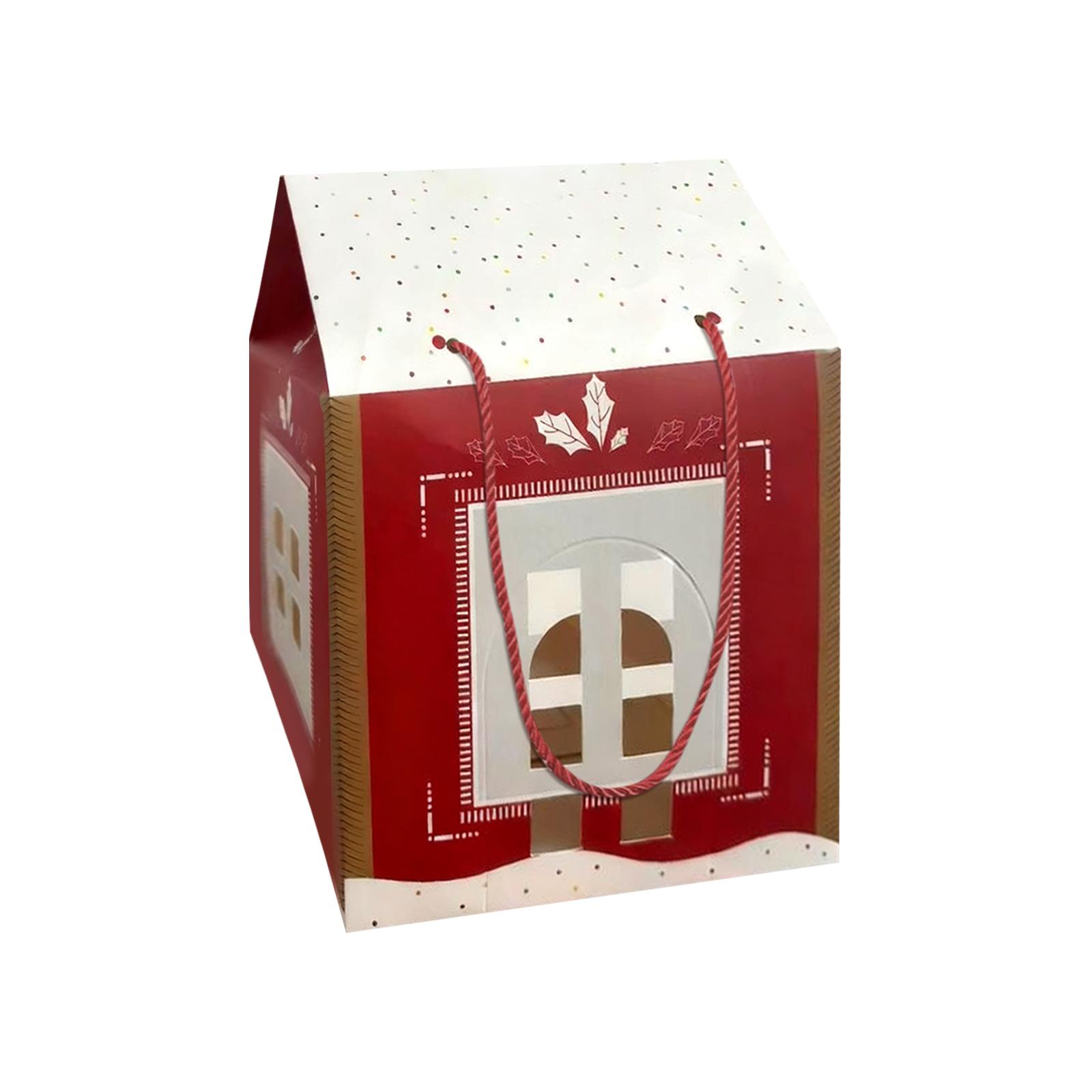 

House Shaped Gift Boxes Christmas Treat Boxes Candy House Christmas Favor Gifts Box Bags Wrapping Container For Xmas Party One Size красный