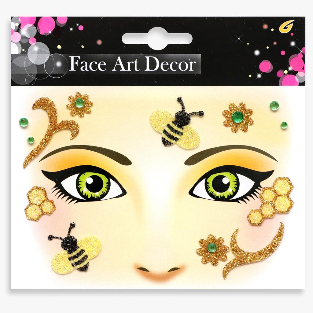 Glitter Face Art Stickers, Self-Adhesive Face Decor Decals for Halloween, Carnival, Festival and Party Makeup