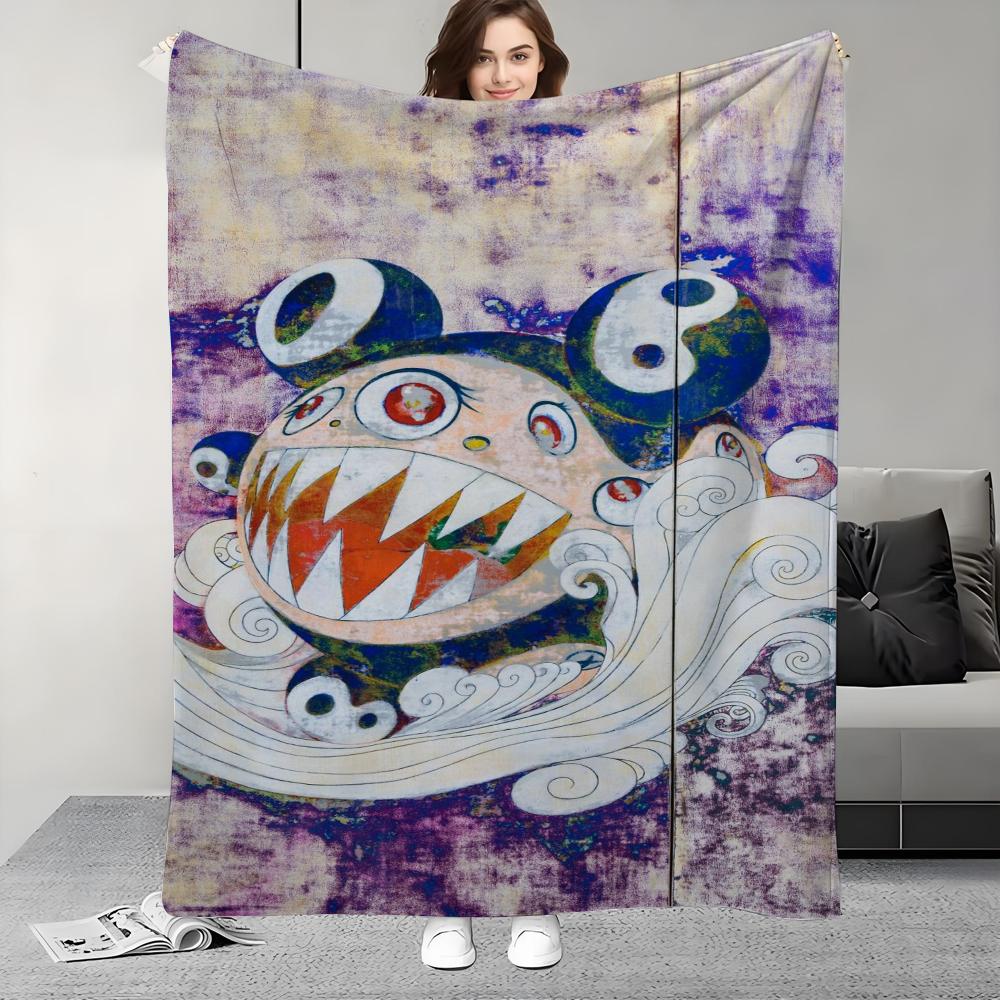 Couverture Design Art T-Takashi M-Murakami-S Légère Pour Dortoirs, Siestes, Salon, Bureau, Canapé, Toutes Saisons