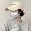 Women's Beige Baseball Cap New Spring Collection Face-Lifting Korean Style With Embroidered Letters And Soft Brim Duckbill Hat