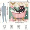 Shower curtain - Cat in bathtub, with sunglasses hanging on the wall, used for living room and bedroom decoration