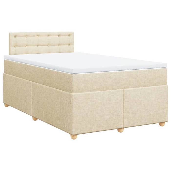 VidaXL Sommier à lattes de lit avec matelas Crème 120x200 cm Tissu 3288966