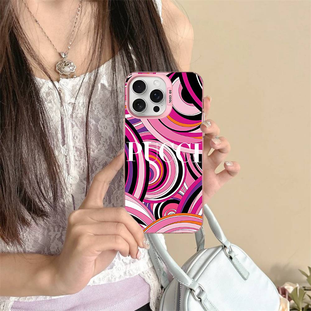 

E-Emilio Logo Pucci Phone Case For IPhone 17 16 15 14 13 12 11 Pro Max Plus Pro Colorful Shell iPhone 16