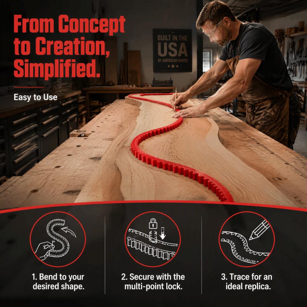Durable Flexible Curve Template 2M Length Curve Pattern Making Tool  Router Template