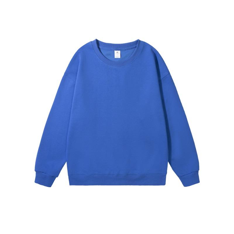 Plain Solid Color Crew Neck Sweatshirt Loose Fit Long Sleeve Blank Casual Pullover Top