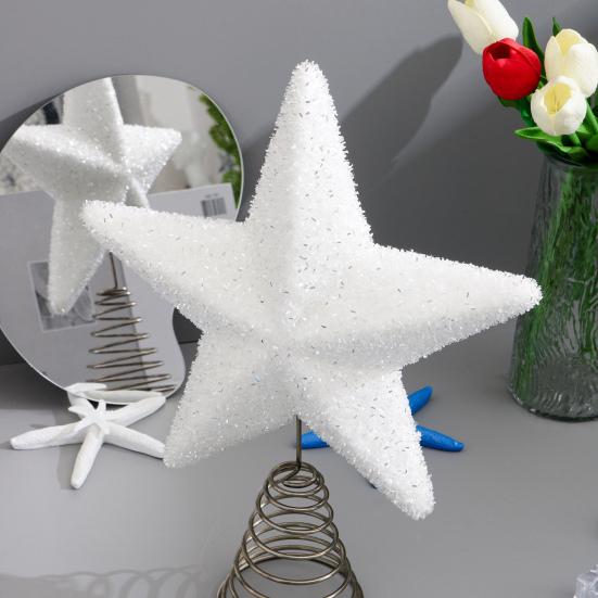 Glitter Stjerne Juletretopp Glitrende Stjerne Tretopp Julepynt til Feriehjem Skrivebord Festdekor