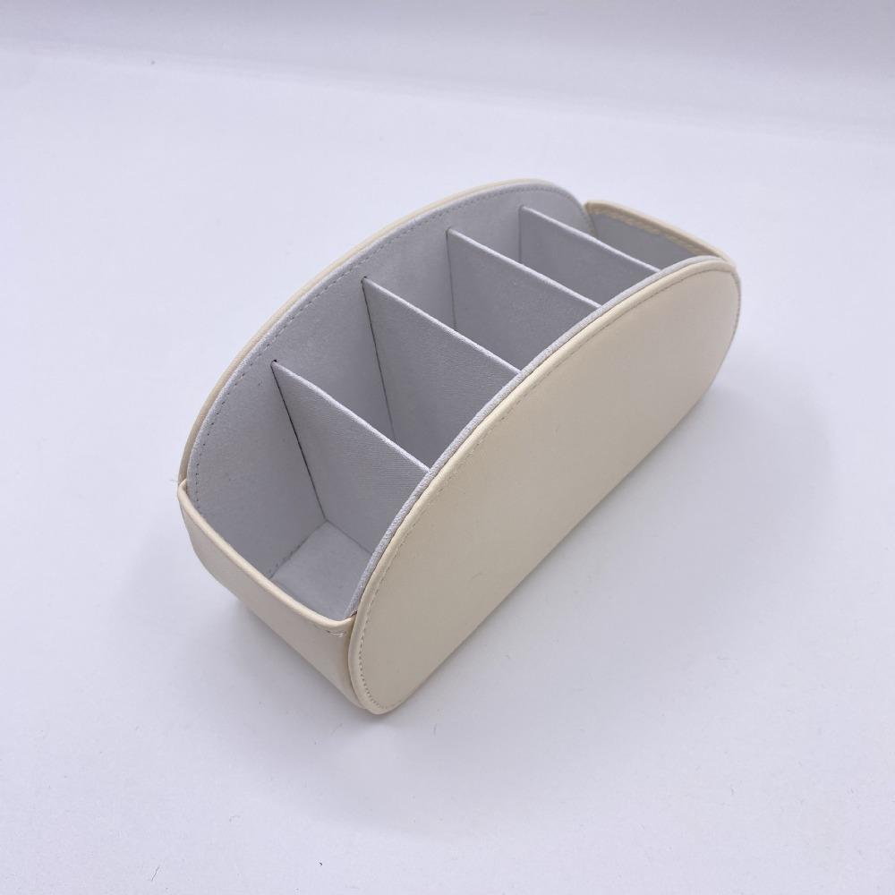 High Quality 5 Grid Remote Control Holder Multipurpose PU Leather Cosmetics Brush Storage Holder Stationery Organizer Case