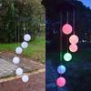 Dimmable Solar Wind Chimes Solar Powered Crystal Ball New LED Light  Outdoor
