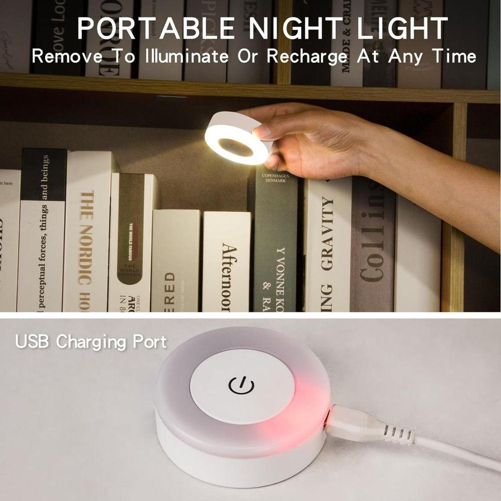 3 Modes Night Lights USB Rechargeable Touch Sensor Lamps Practical LED Tap Light  Kitchen