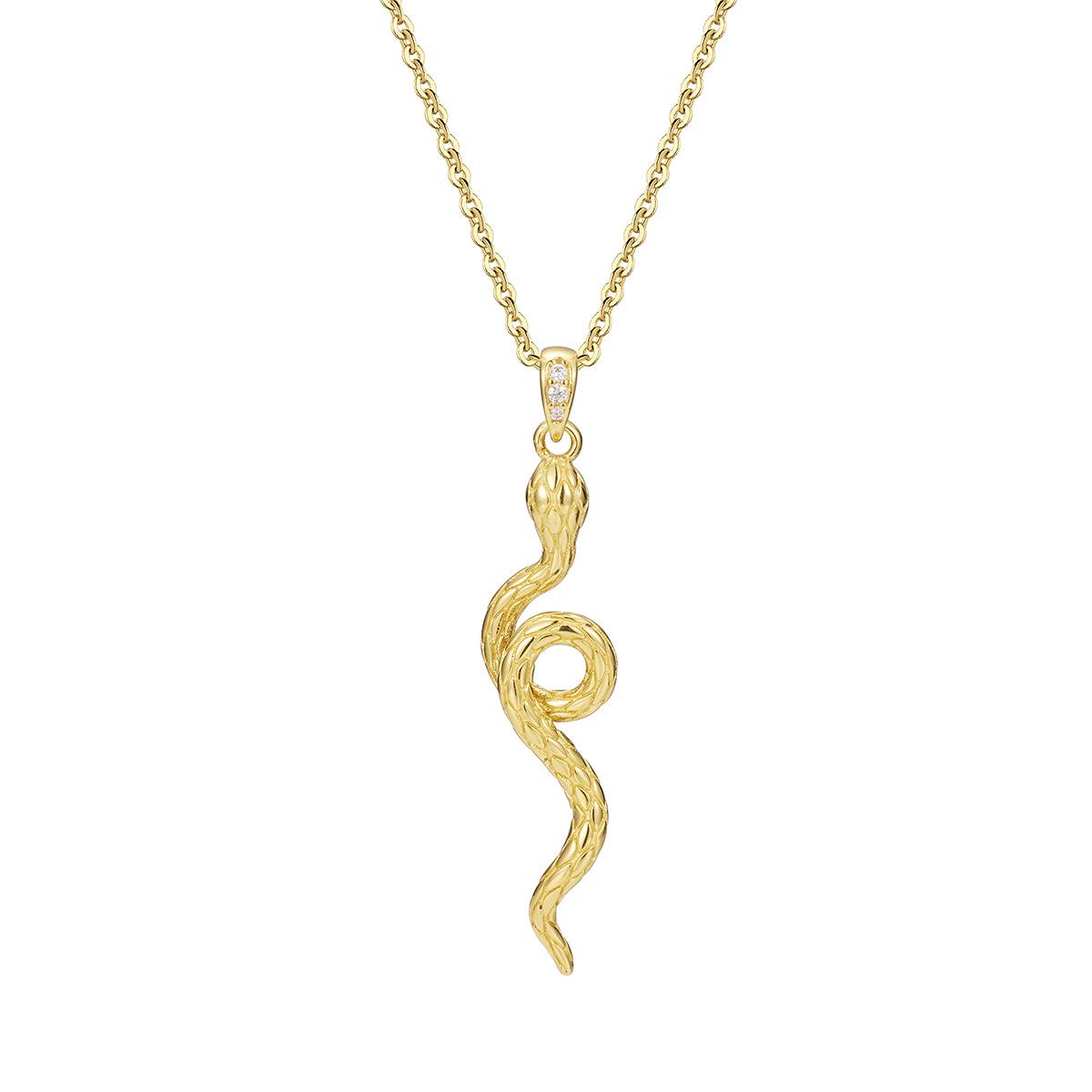 

Ожерелье в виде змеи из стерлингового серебра 925 пробы с позолотой, натальная цепочка на ключицу, цепочка на осень и зиму, универсальная, нишевая, модная цепочка на шею 925 Silver