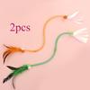 2pcs Feather Stick Cat Toys Interactive Elastic Net Toys for Cats Teasing Self-hi Feather Cats Toy Kitten Teaser Pet Supplies