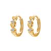 European & American Minimalist Zircon Flower Earrings with Heart Ear Cuffs - Stylish Niche Design for Women