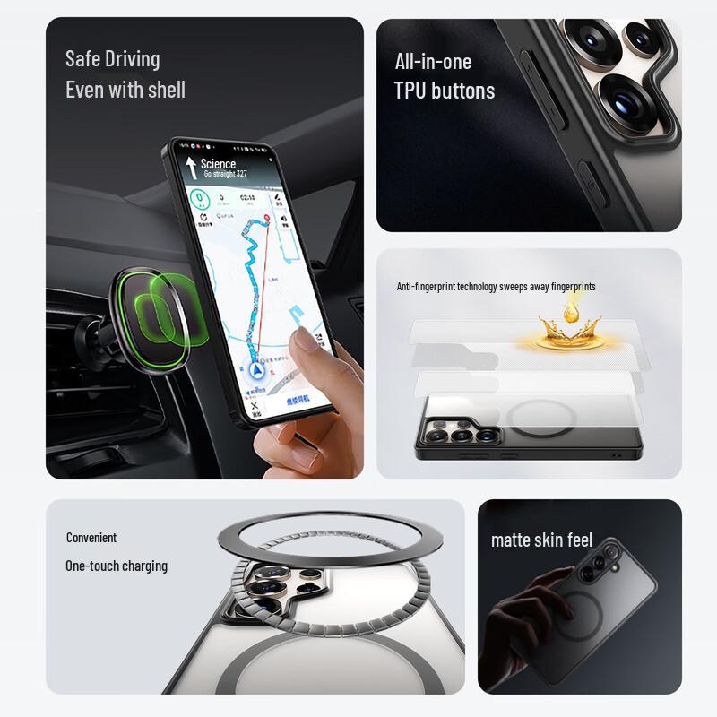 Samsung Galaxy S25 Serie Magnetische Mattierte Armor Handyhülle