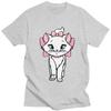 Male Marie Cartoon Cat T Shirt Short Sleeve Cotton Tshirt Trendy T-shirt Leisure Tee Tops Oversized Apparel Unisex