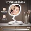 6.3'' Makeup Mirror with Magnification 1X 8X Magnifying Vanity Mirror with 3 Light Modes Rechargeable DoubleSided LED Lighted M