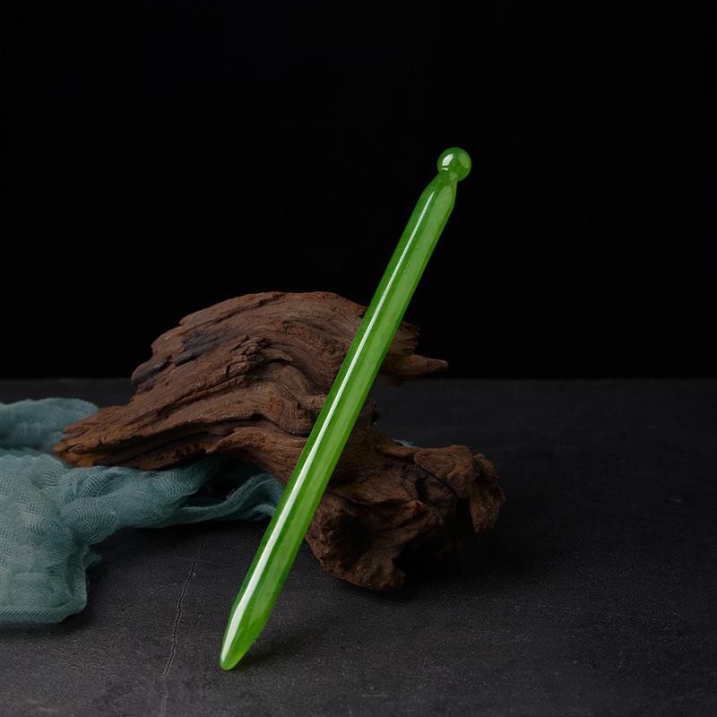 

Массажная палочка для лица из смолы, скребок, ручной массажер, ручка для акупунктуры, триггерная точка, устройство для красоты глаз, инструмент для ухода зелёный