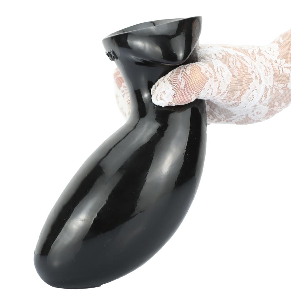 Black Dragon Egg Butt Plug - Large, Extra Thick Anal Dilator for Men and Women, Wearable Erotic Toy