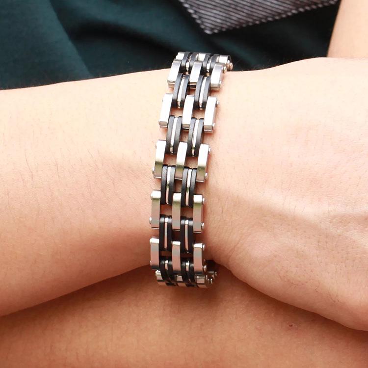 

Модный многослойный браслет из нержавеющей стали с преувеличенным велосипедным браслетом-цепочкой в ​​стиле панк