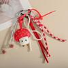 Mui Series Cute and Fashionable Little Mushroom Pearl Bow Bag Hanging Women's Handwoven Rope Keychain Bag Pendant